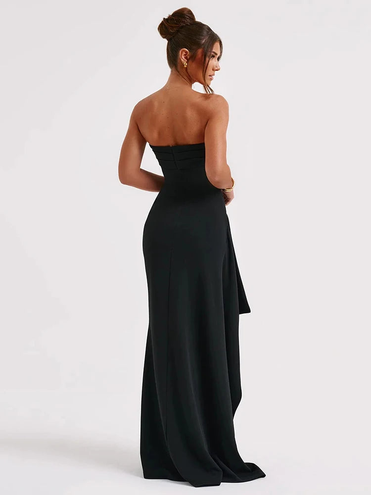 Storm Strapless High Split Maxi Dress