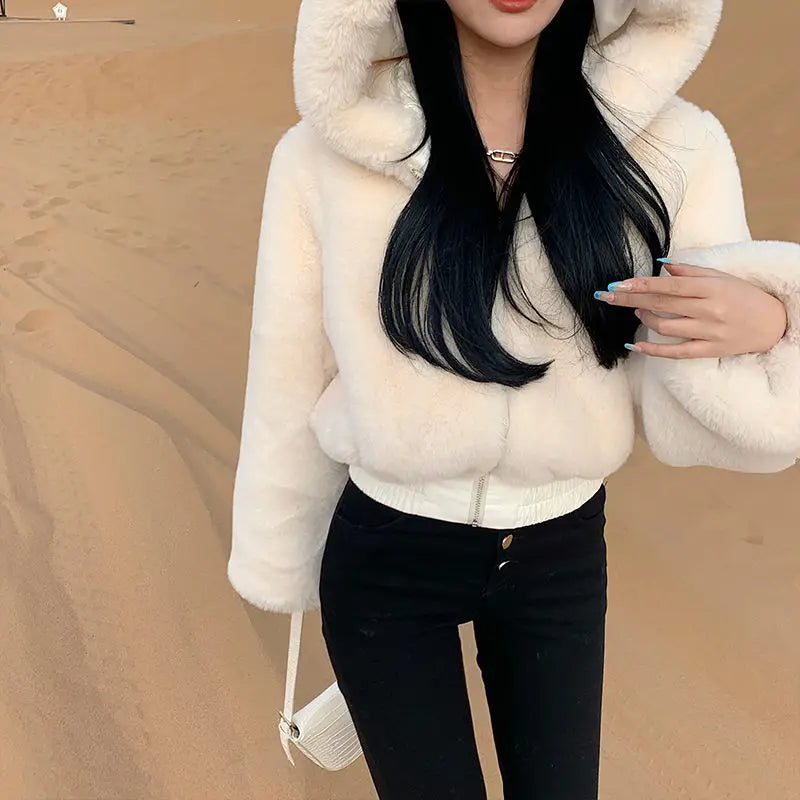 Joseline Furry Cropped Faux Fur Coats