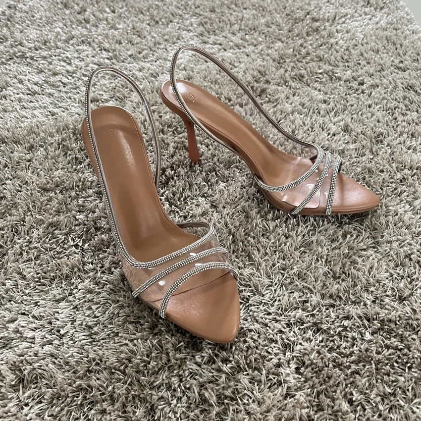 Aurelia Rhinestone Pointed Toe Heels