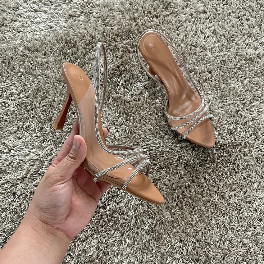 Aurelia Rhinestone Pointed Toe Heels