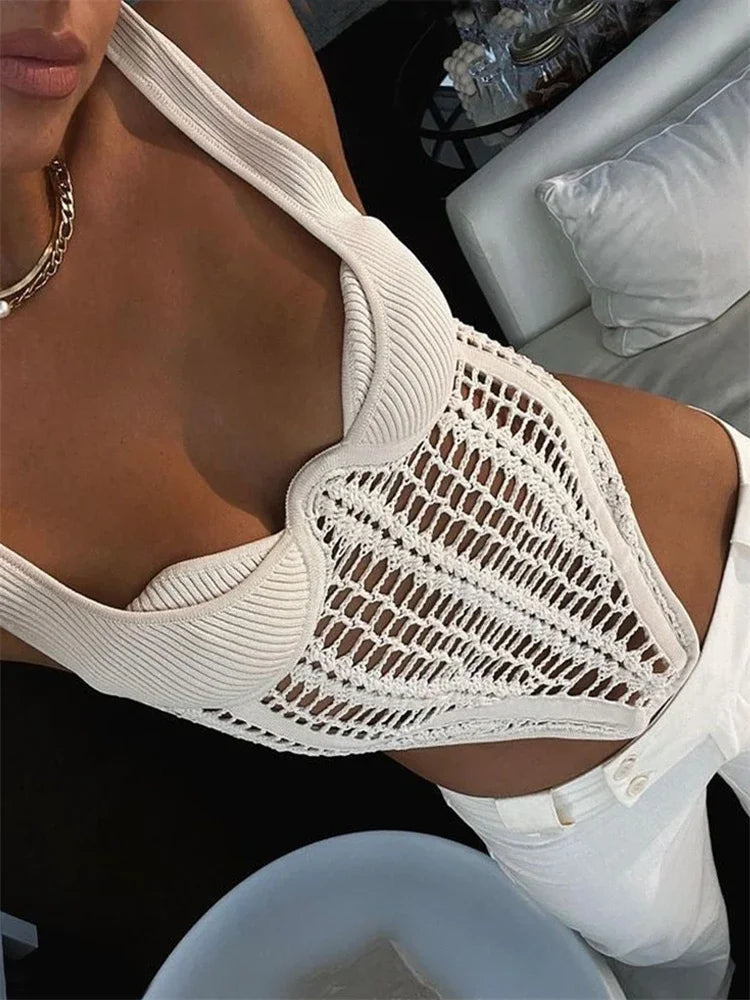 Isla Crocheted Knitted Crop Top