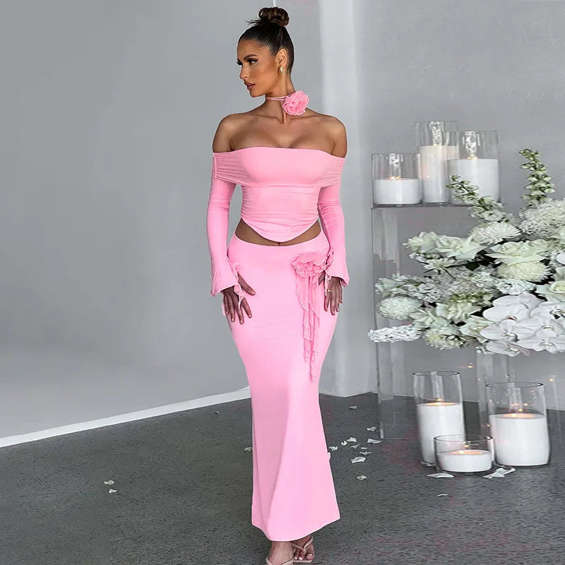 Kalista Rose Detailed Two Piece Set