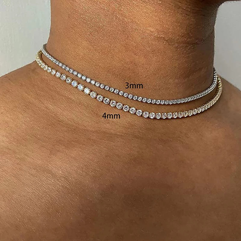 Jackee Choker Tennis Chain Necklace