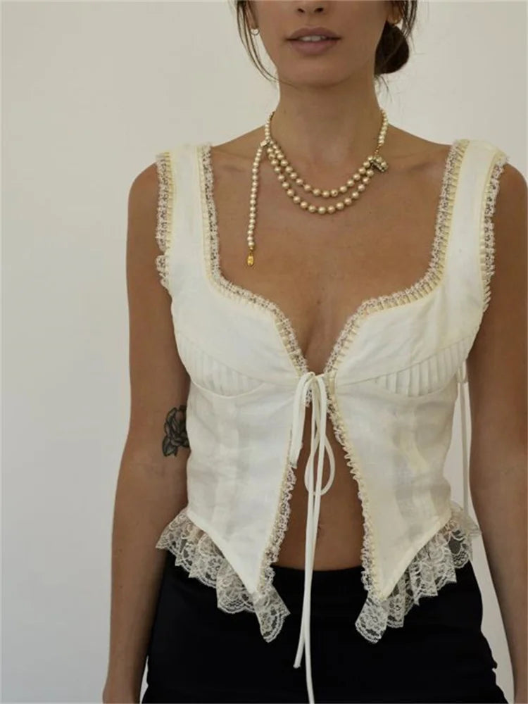 Ilaria Floral Lace Vest Top