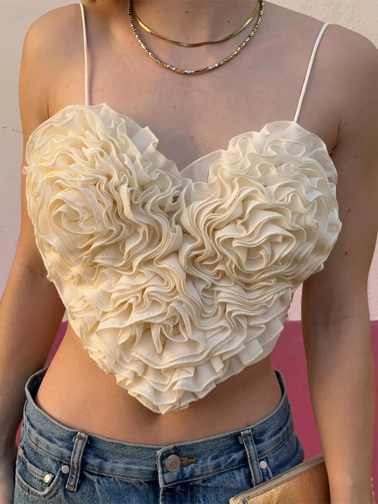 Faye Spaghetti Strap Flower Top