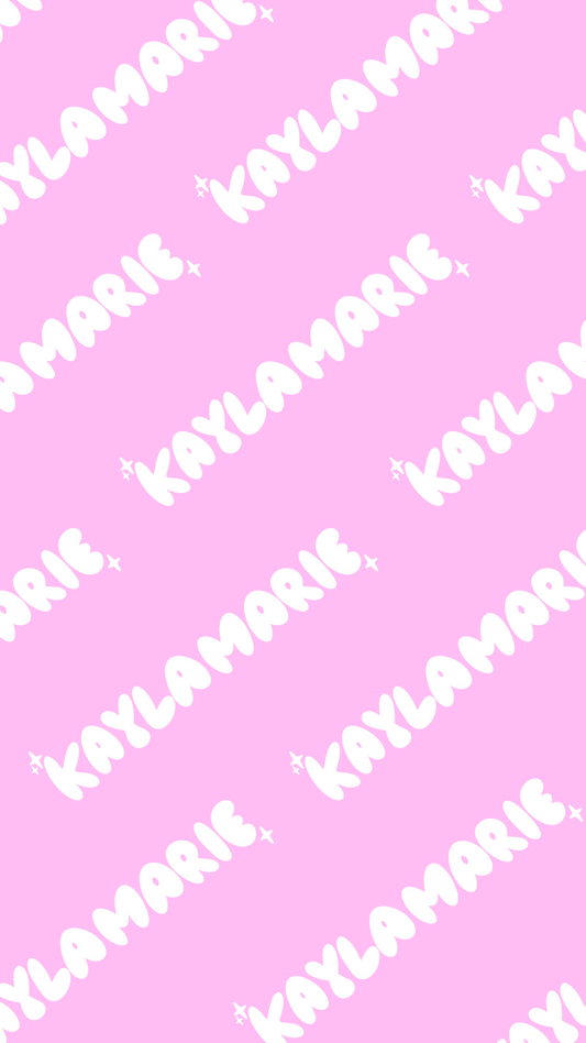 Kayla Marie Phone Background Wallpaper Digital Download White words pink bg