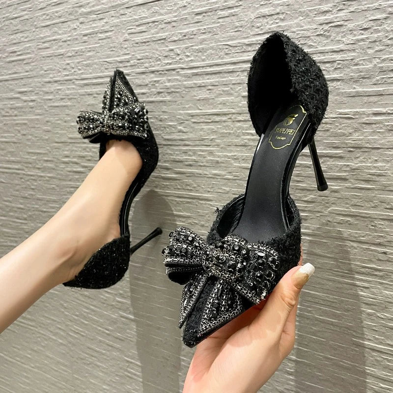 Cecelia Pearl Crystal Bowtie Shoes