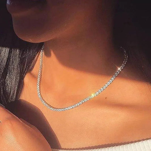 Jackee Choker Tennis Chain Necklace