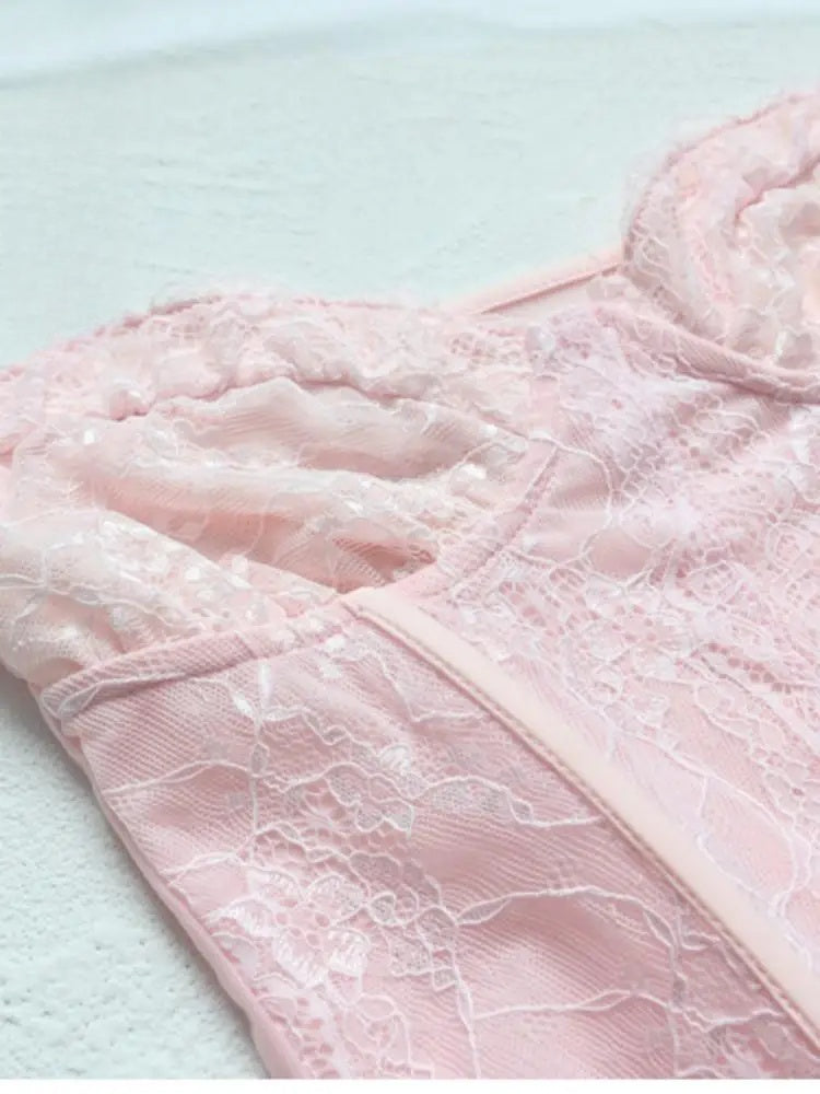 Ophelia Lace Pink Dress Set